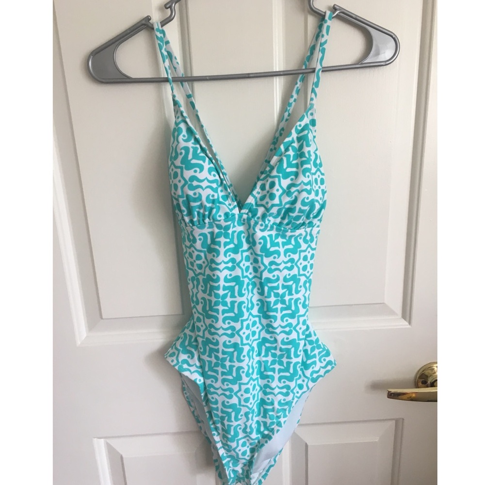 Old Navy turquoise one piece swim suit